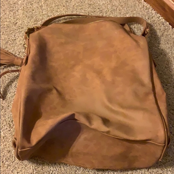 Steve Madden tan suede slouchy purse - Picture 3 of 4